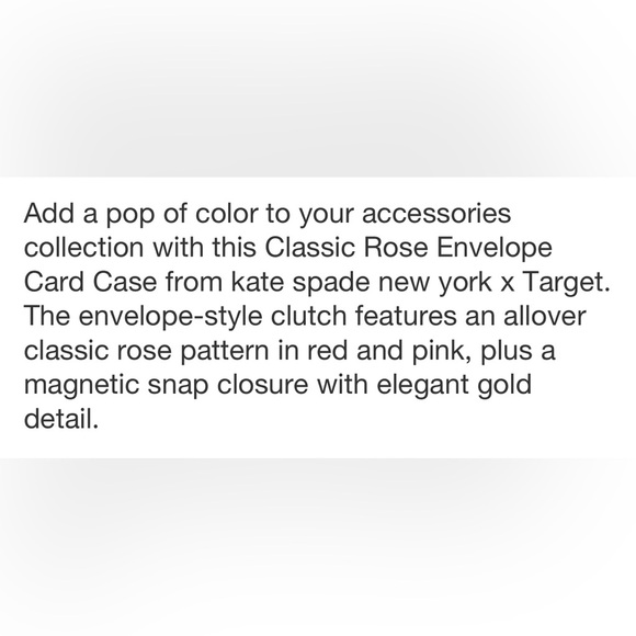 Kate Spade X Target Classic Rose Envelope Card Case - Picture 6 of 9